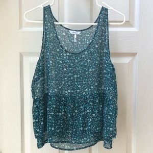 Kina Sleeveless Sheer Floral Blouse Sz M